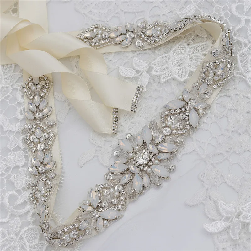 Jonnafe Fashion Opal Crystal Bridal Sash Pearls Wedding Dress Waistband Silver Color Dress Belt Accessories
Jonnafe Fashion Opal Crystal Bridal Sash Pearls Wedding Dress Waistband Silver Color Dress Belt Accessories