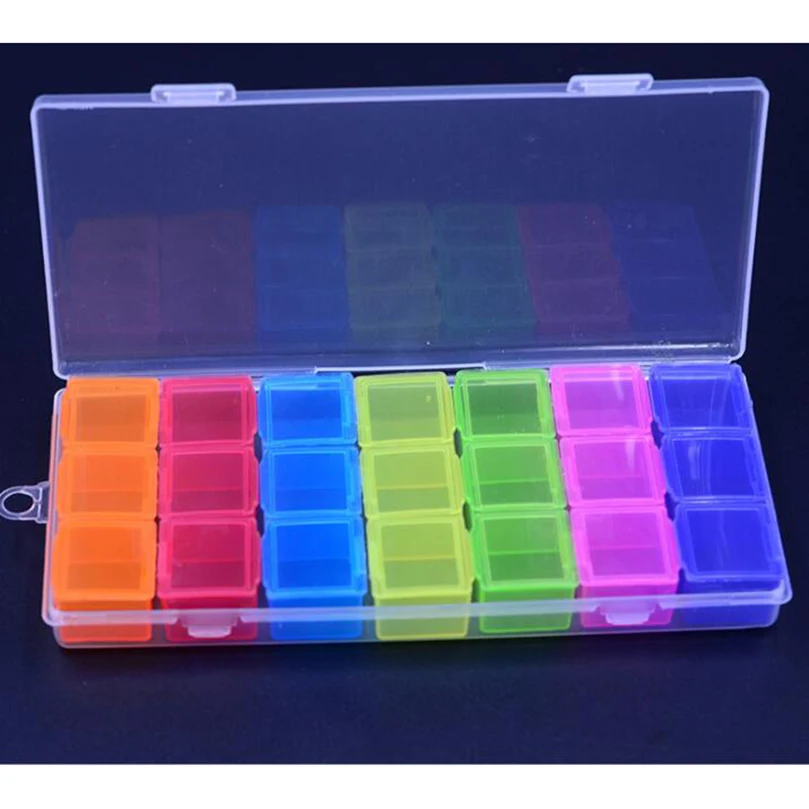 21Slots Diamond Embroidery Box Diamond Painting Cross Stitch Seven colors Tools Accessory boxes Case Useful Storage Boxes TP07
21Slots Diamond Embroidery Box Diamond Painting Cross Stitch Seven colors Tools Accessory boxes Case Useful Storage Boxes TP07