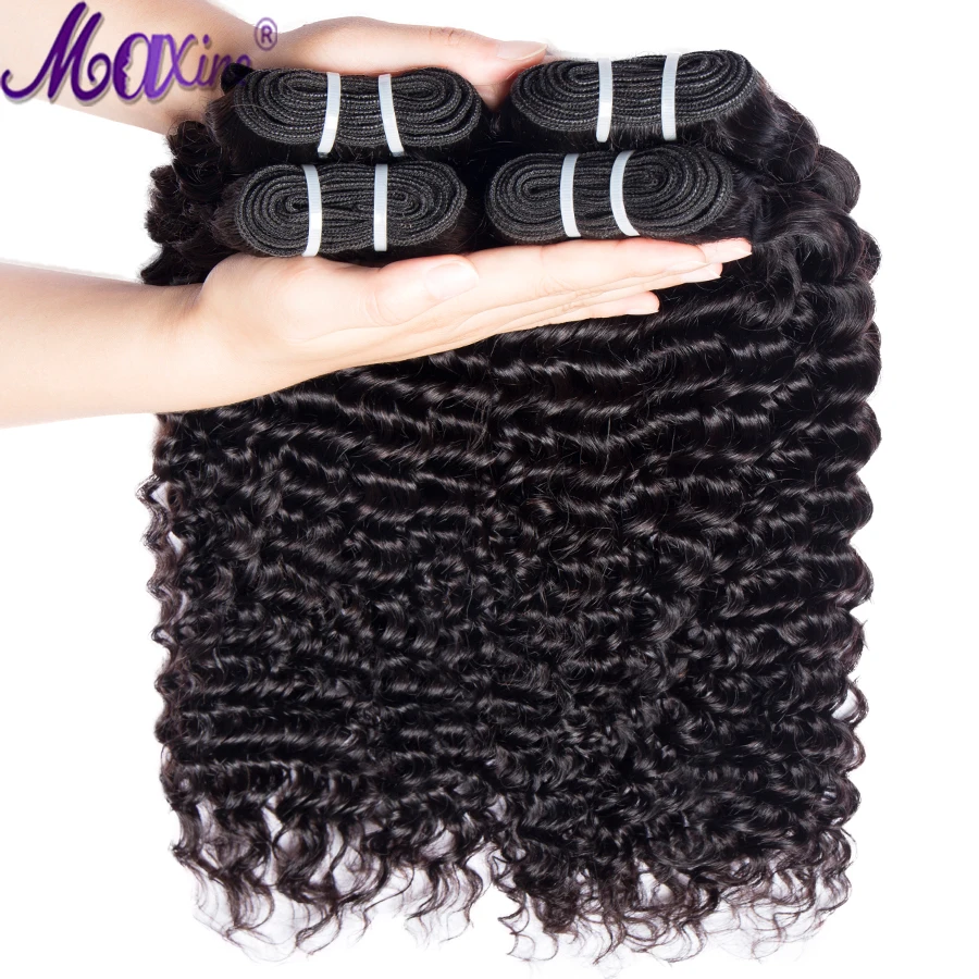 Фото Maxine Hair Deep Wave Bundles Deal 100% Non Remy Human Extension 1/3Bundles Available brazilian hair weave bundles | Шиньоны и парики