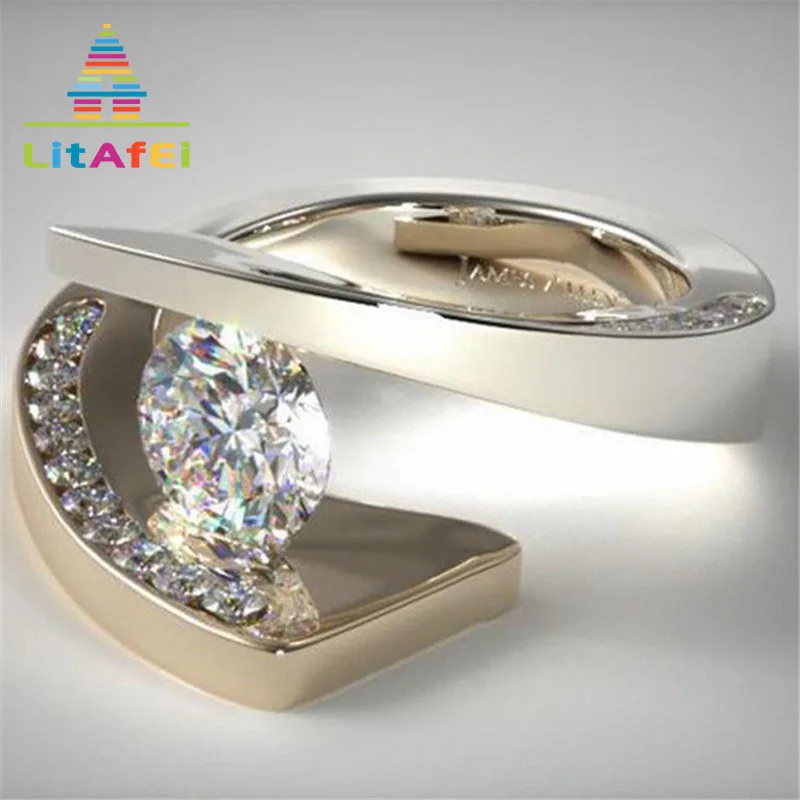 White Crystal Two-tone Ring Geometric Ring Size 6/7/8/9/10 Wedding Engagement Party Ring for Women Trendy Style Jewelry
White Crystal Two-tone Ring Geometric Ring Size 6/7/8/9/10 Wedding Engagement Party Ring for Women Trendy Style Jewelry