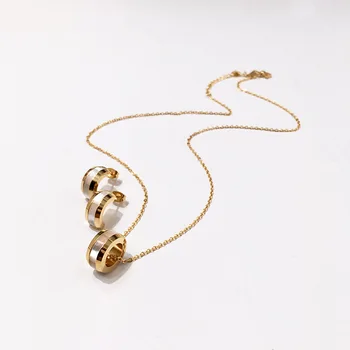 High Quality Titanium Steel Plated Gold Jewelry Round Barrel Design Fashion Moonstone Earrings+Necklace Sets Jewelry for Women
High Quality Titanium Steel Plated Gold Jewelry Round Barrel Design Fashion Moonstone Earrings+Necklace Sets Jewelry for Women