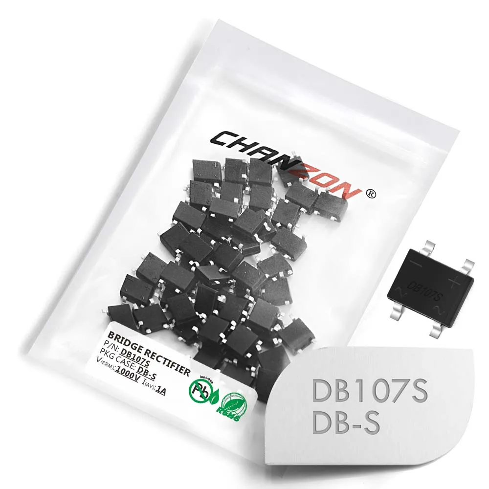 50 Pcs DB107S SMD Bridge Rectifier Diode 1A 1000V DB-S (SOP-4) Single Phase 1 Amp 1000 Volt DB107-S Silicon Diodes
50 Pcs DB107S SMD Bridge Rectifier Diode 1A 1000V DB-S (SOP-4) Single Phase 1 Amp 1000 Volt DB107-S Silicon Diodes