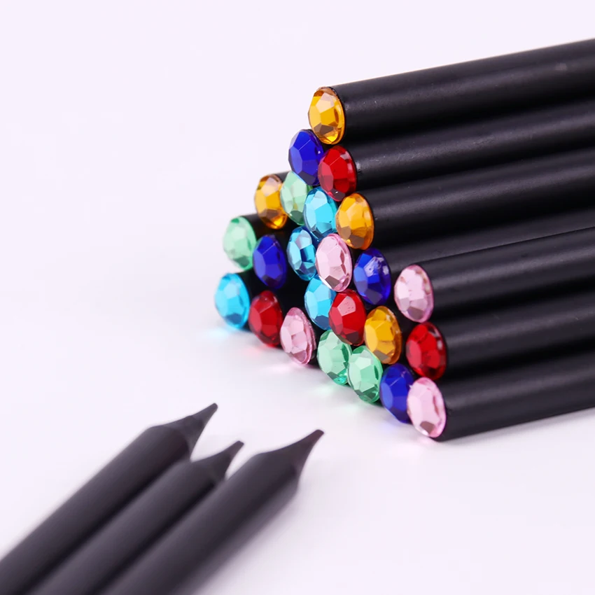 12PCS Black Rod HB Pencil With Colorful Diamond Kawaii School Painting Drawing Writing Children Pencil
12PCS Black Rod HB Pencil With Colorful Diamond Kawaii School Painting Drawing Writing Children Pencil