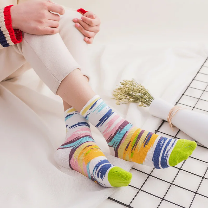 Dreamlikelin Candy Color Striped Women Short Sock Breathable Sweat Cotton Women Socks Lovely Girl Rainbow Socks
Dreamlikelin Candy Color Striped Women Short Sock Breathable Sweat Cotton Women Socks Lovely Girl Rainbow Socks