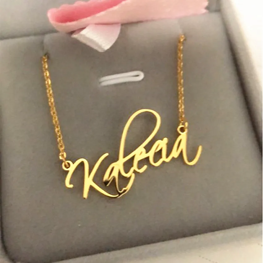 Gold Chain Cursive Name Necklace Personalized Jewelry Custom Nameplate Necklaces Women Men Choker Baby Shower Gift
Gold Chain Cursive Name Necklace Personalized Jewelry Custom Nameplate Necklaces Women Men Choker Baby Shower Gift