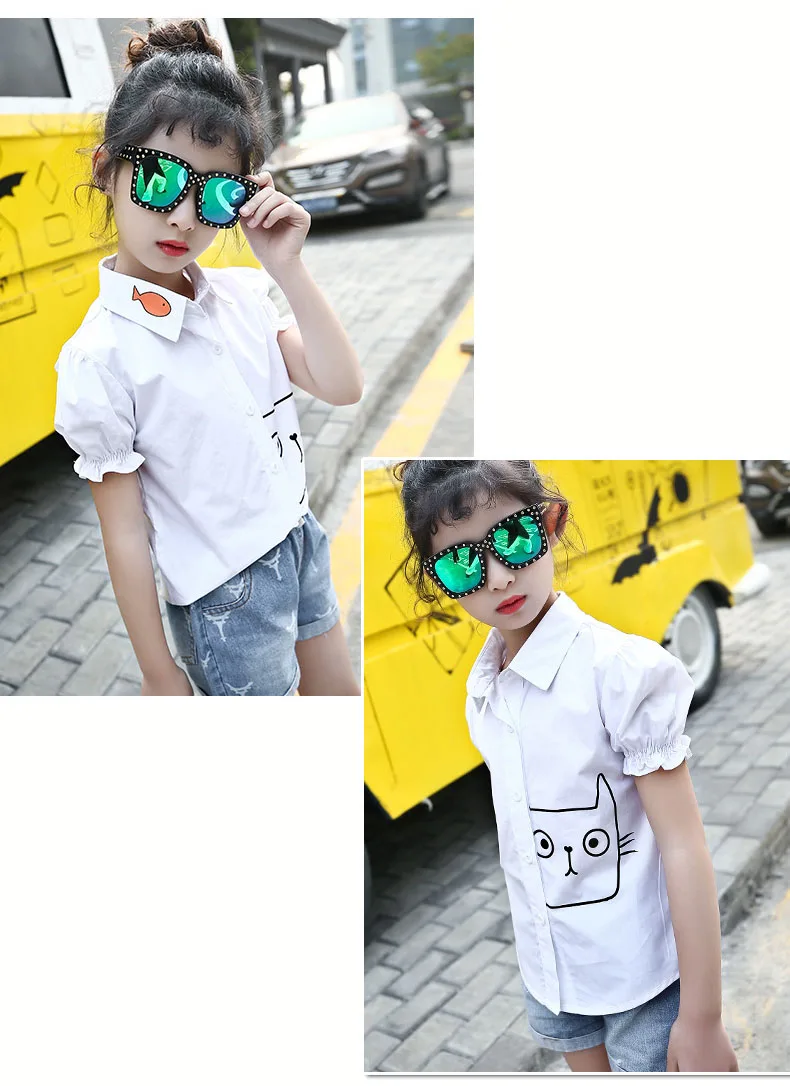 fashion character school big girls shirts 2018 short sleeve tops children white little girls summer baby blouses for big girls clothing 4 5 6 7 8 9 10 11 12 13 14 15 16 Years little teenage girls shirts blouses clothes (7)