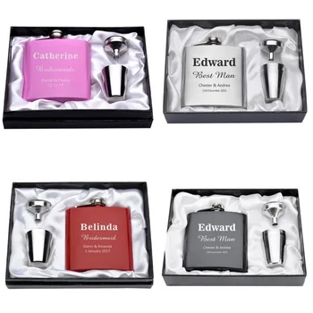 Personalized Wedding Decor Engraved 6oz Hip Flask Set Gift Box Set Bridesmaid Groomman Usher Favor Pink Red Silver Black choose
Personalized Wedding Decor Engraved 6oz Hip Flask Set Gift Box Set Bridesmaid Groomman Usher Favor Pink Red Silver Black choose