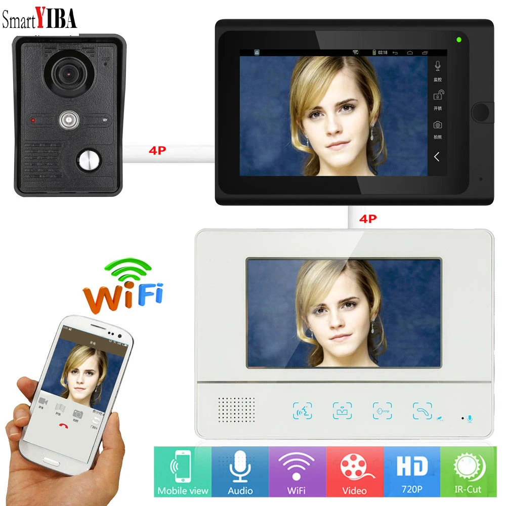 SmartYIBA Video Intercom 7 Inch LCD Wifi Wireless Video Door Phone Doorbell Intercom 1 Camera 2 Monitor System Android IOS APP
SmartYIBA Video Intercom 7 Inch LCD Wifi Wireless Video Door Phone Doorbell Intercom 1 Camera 2 Monitor System Android IOS APP