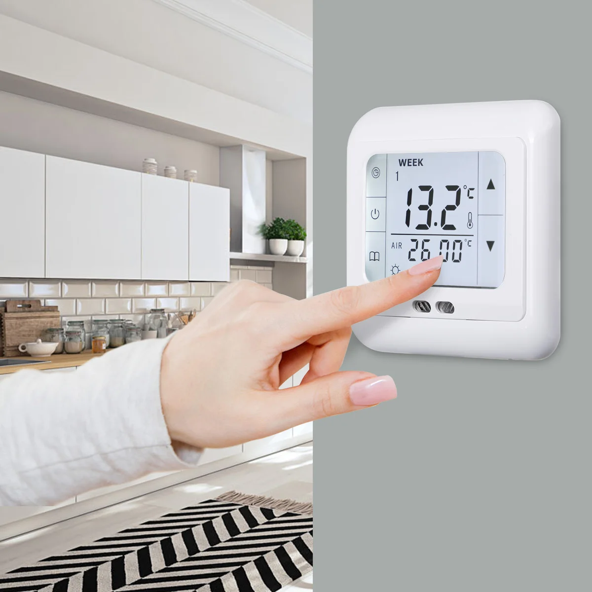 2019 Floureon LCD Touch Screen Thermostat Water / Gas Boiler 3A Weekly Programmable Temperature Controller With White Backlight
2019 Floureon LCD Touch Screen Thermostat Water / Gas Boiler 3A Weekly Programmable Temperature Controller With White Backlight
