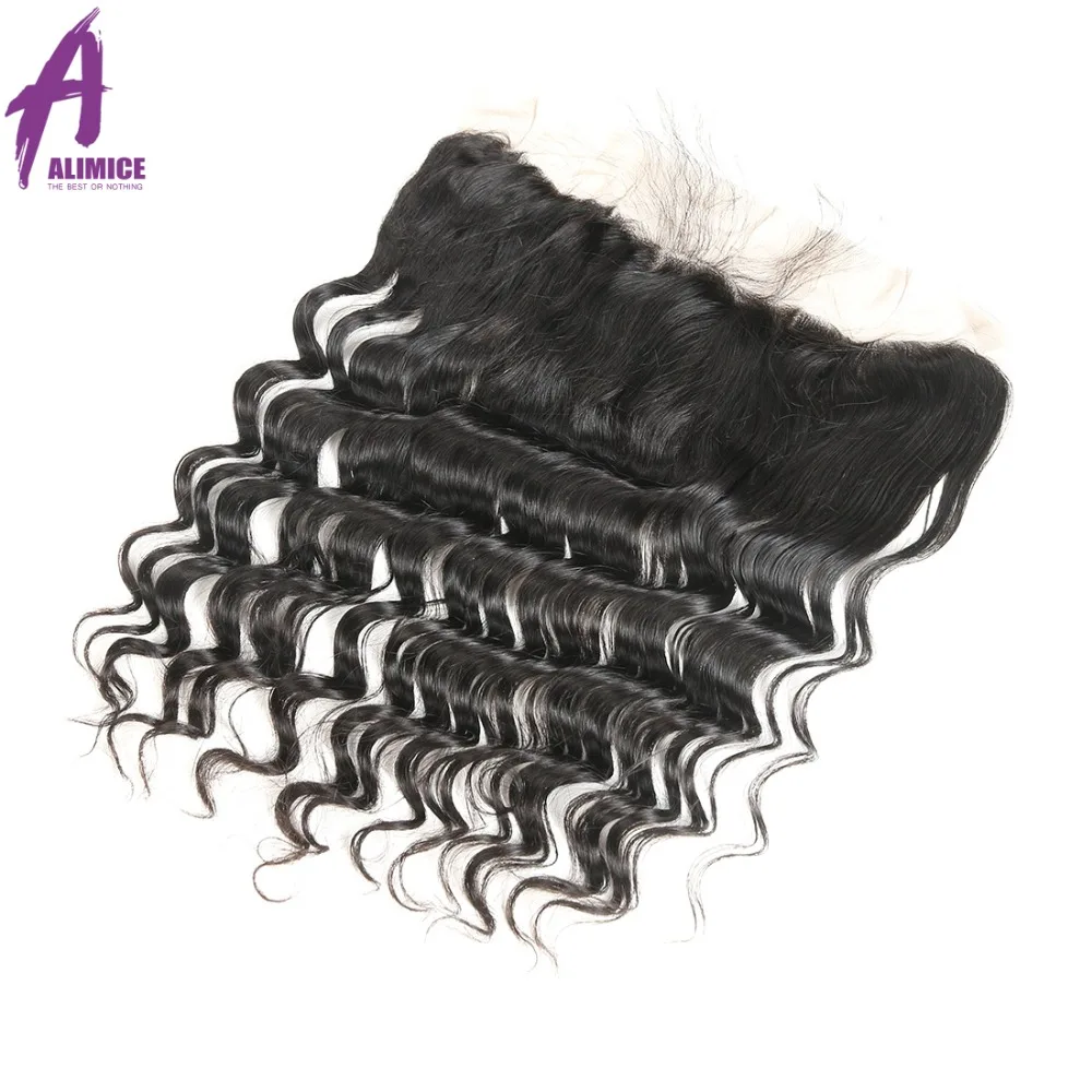 Alimice Hair Brazilian Loose Wave With Closure 3 Bundles With Closure 134 FreeMiddle3 Part Ear to Ear Lace Frontal Remy Hair (1)