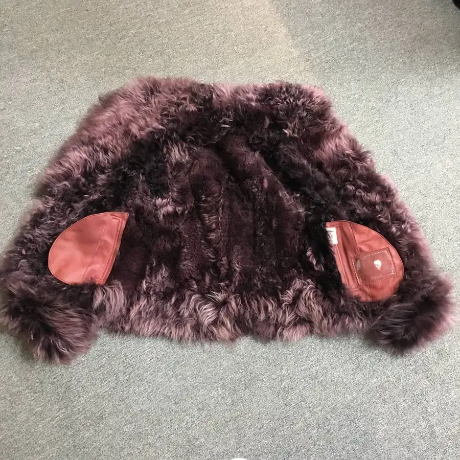female fashion real sheep leather jacket with fur (10)