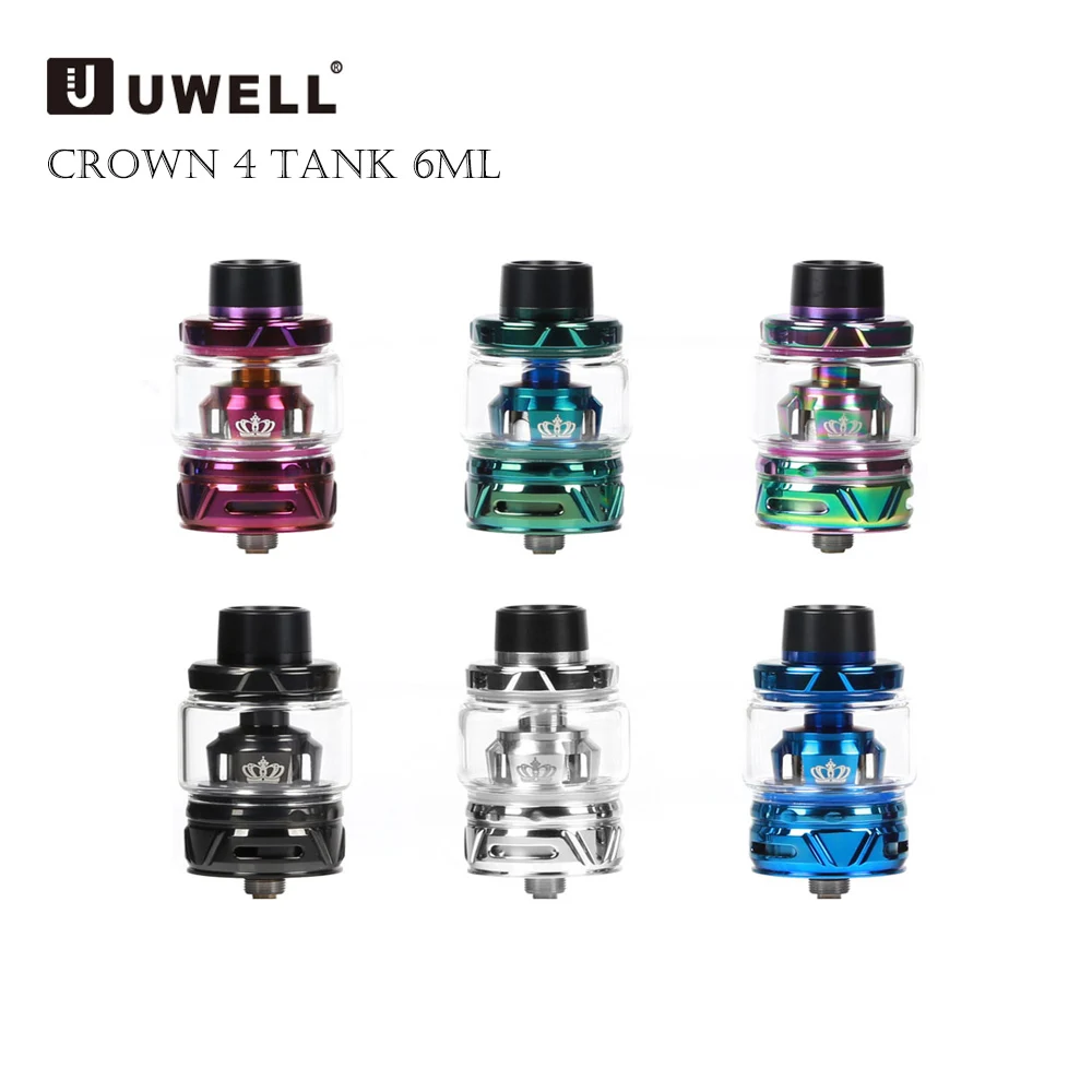 

Original Uwell Crown 4 Tank RTA 6ml /2ml Atomizer With Dual SS904L Coil & Self Cleaning Technology Atomize VS Uwell Crown III