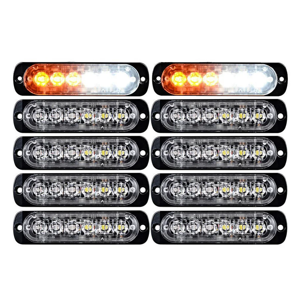 10pcs Amber+White 6 LED Emergency Hazard Warning Flash Strobe Light Bar Lamps N1
10pcs Amber+White 6 LED Emergency Hazard Warning Flash Strobe Light Bar Lamps N1