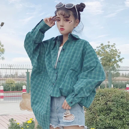 Autumn Korean Ulzzang Women Blouse Original Wind BF Loose Casual Al- Match Plaid Long Sleeve Harajuku Style Female Shirts
Autumn Korean Ulzzang Women Blouse Original Wind BF Loose Casual Al- Match Plaid Long Sleeve Harajuku Style Female Shirts