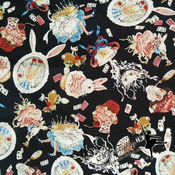 145*100cm Alice in Wonderland rabbit poplin Cotton Sewing Fabric DIY Handmade Material Hometextile Patchwork For Bag
145*100cm Alice in Wonderland rabbit poplin Cotton Sewing Fabric DIY Handmade Material Hometextile Patchwork For Bag