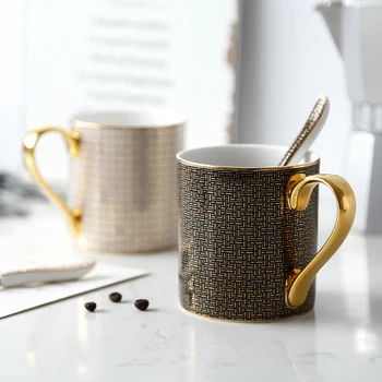 European-style classic checked pottery and porcelain large capacity couple mark cup ceramic office water cup birthday present
European-style classic checked pottery and porcelain large capacity couple mark cup ceramic office water cup birthday present