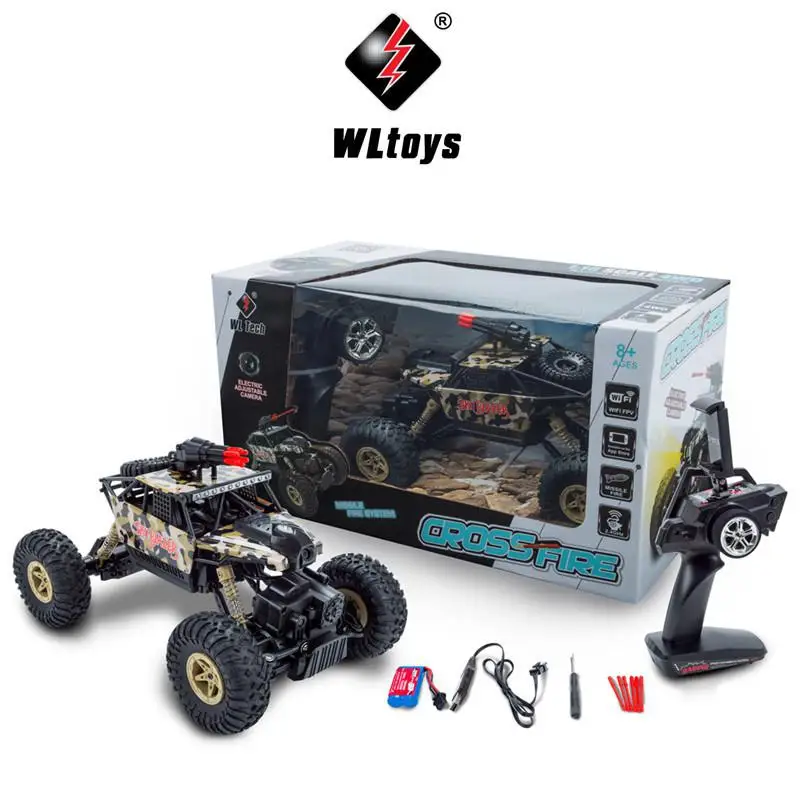 

LeadingStar WLTOYS 18428-A 1/18 2.4GHz 4WD RC Missile Car with 0.3MP Wifi FPV Camera Off-road Crawler Real-time for Kid Toy Gift