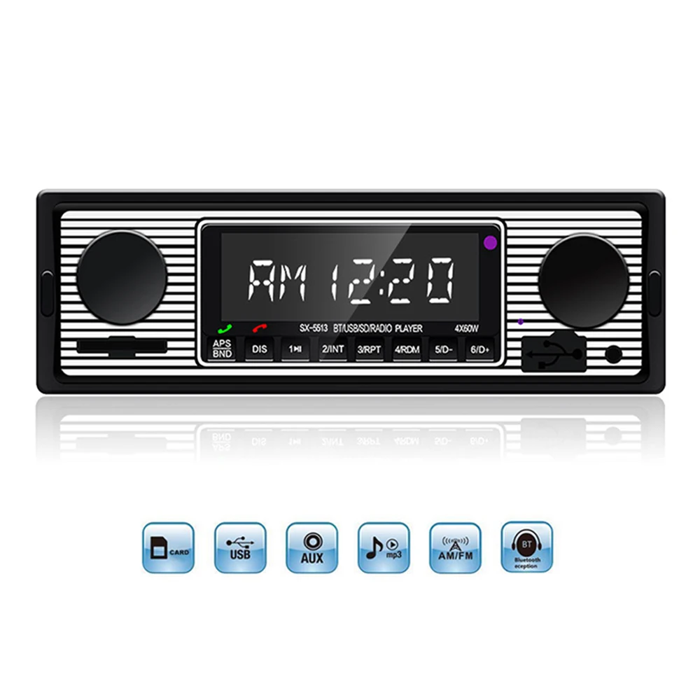 12V Bluetooth Vintage Car Radio 1DIN Stereo Classic Audio MP3 Player FM Radio Receiver Support Aux Input SD USB MMC DY325
12V Bluetooth Vintage Car Radio 1DIN Stereo Classic Audio MP3 Player FM Radio Receiver Support Aux Input SD USB MMC DY325