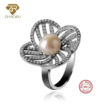 ZHAORU Freshwater Pearl 925 Sterling Sliver Woman Rings Party Fine Jewelry Wedding Bands Cubic Zincon Flower Ring
ZHAORU Freshwater Pearl 925 Sterling Sliver Woman Rings Party Fine Jewelry Wedding Bands Cubic Zincon Flower Ring