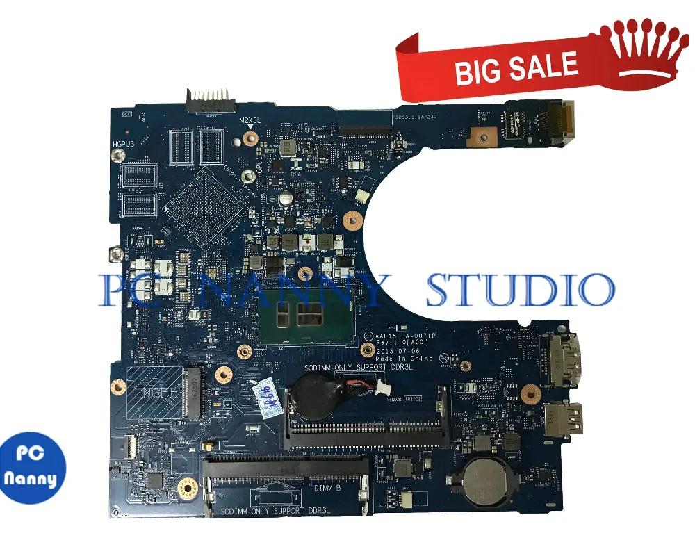 PCNANNY 0RV4XN RV4XN LA-D071P for Dell inspiron 15 15 5559 Laptop motherboard i7-6500U DDR3L PC Notebook Mainboard tested
PCNANNY 0RV4XN RV4XN LA-D071P for Dell inspiron 15 15 5559 Laptop motherboard i7-6500U DDR3L PC Notebook Mainboard tested
