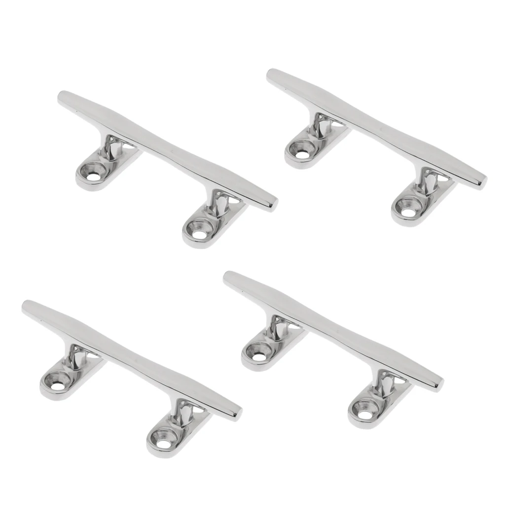 4 Pieces Boat Dock Cleat 4 inch 10mm Open Base Heavy Duty 316 Stainless Steel Lock Bolt Boat Accessories Dropshipping