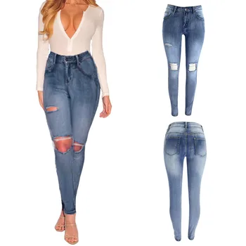 Women High Waisted Long Pants Pocket Denim Jeans Hole Stretch Length Jeans Skinny Slim Denim Pencil Pants Plus Size 7.16
Women High Waisted Long Pants Pocket Denim Jeans Hole Stretch Length Jeans Skinny Slim Denim Pencil Pants Plus Size 7.16