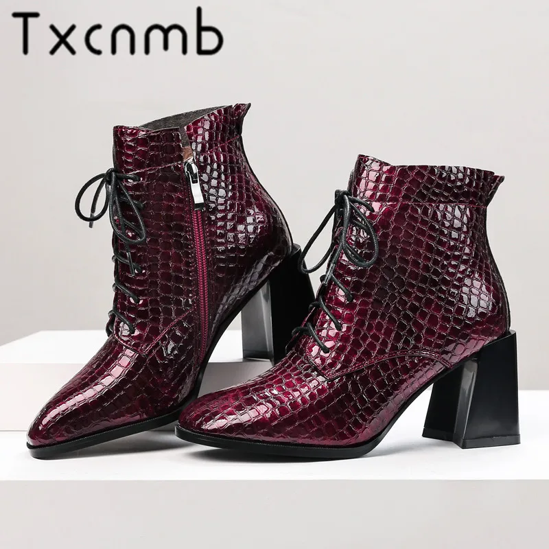 TXCNMB Brand Autumn Ankle Boots Women Genuine Leather Chelsea Booties Shoes Woman Round Toe High Heels Feminina Plus Size
TXCNMB Brand Autumn Ankle Boots Women Genuine Leather Chelsea Booties Shoes Woman Round Toe High Heels Feminina Plus Size
