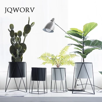 JQWORV Flower Pots Nordic Minimalist Geometry Iron Ceramic Succulent Pot Vanilla Green Plant Desktop Flower Pot for Home Decor
JQWORV Flower Pots Nordic Minimalist Geometry Iron Ceramic Succulent Pot Vanilla Green Plant Desktop Flower Pot for Home Decor