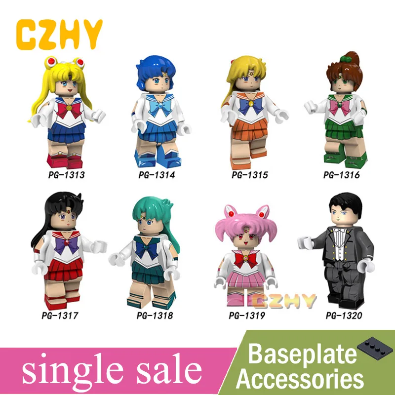 Sailor Moon Cartoon Figures Chibiusa Hino Rei Chiba Mamoru Building Blocks Kaiou Michiru Girl Models Bricks Toys LEGoE PG8156
Sailor Moon Cartoon Figures Chibiusa Hino Rei Chiba Mamoru Building Blocks Kaiou Michiru Girl Models Bricks Toys LEGoE PG8156