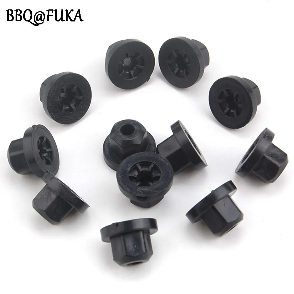 BMW 4mm hole 24mm collar for Mercedes 10X Plastic Unthreaded Nylon Nuts