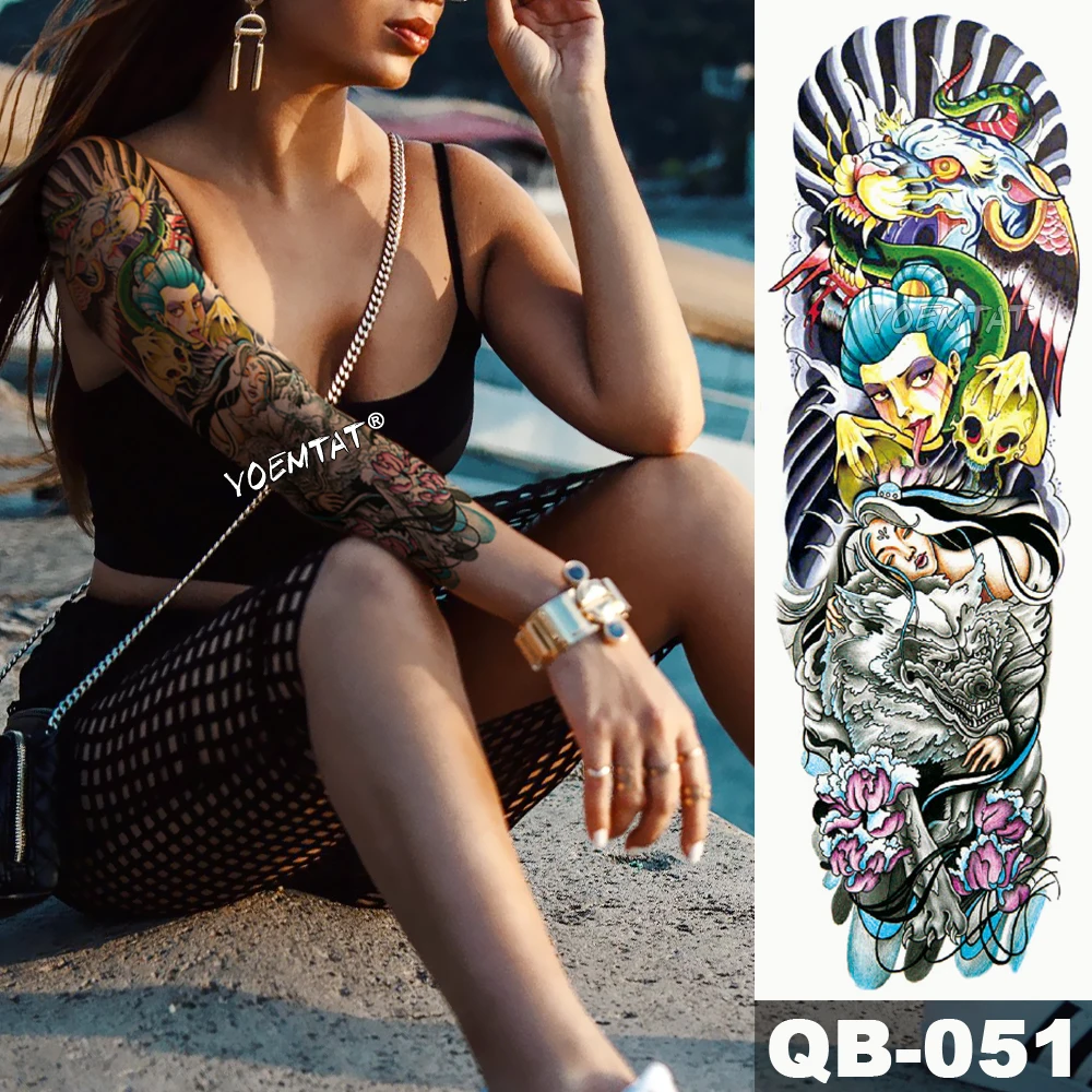 New 1 Piece Temporary Tattoo Sticker Japanese style dragon ocean Tattoo Arm Body Art Big Sleeve Large Fake Tattoo Sticker
New 1 Piece Temporary Tattoo Sticker Japanese style dragon ocean Tattoo Arm Body Art Big Sleeve Large Fake Tattoo Sticker