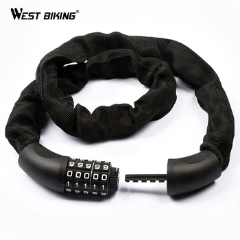 WEST BIKING Bicycle Lock 5 Digital Password 94cm Steel Solid Anti-Theft Chain Lock Security Metal Cycling MTB Road Bike Lock
WEST BIKING Bicycle Lock 5 Digital Password 94cm Steel Solid Anti-Theft Chain Lock Security Metal Cycling MTB Road Bike Lock
