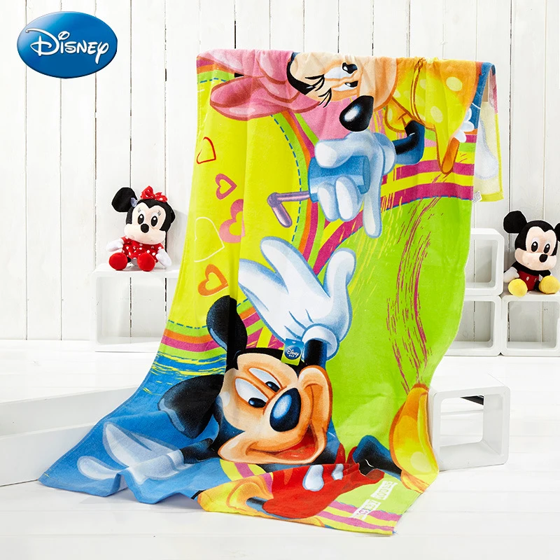 

Disney Cartoon Animation Towels 150*75 Cm Licensed Product Mickey Series New Fashion Cartoon Children Disney Printed Beach Towel