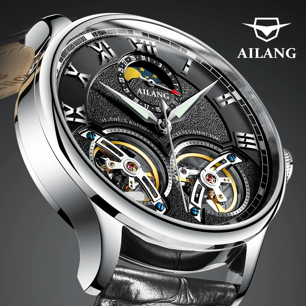 AILANG Double Tourbillon Switzerland Watches Original Men's Automatic Watch Self-Wind Men Mechanical Wristwatch Leather Business
AILANG Double Tourbillon Switzerland Watches Original Men's Automatic Watch Self-Wind Men Mechanical Wristwatch Leather Business