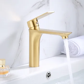 Solid Brass Brushed Gold Faucet Bathroom Basin Faucet Cold Hot Sink Mixer Tap Deck Mounted Water Faucet Matte gold brushed Crane
Solid Brass Brushed Gold Faucet Bathroom Basin Faucet Cold Hot Sink Mixer Tap Deck Mounted Water Faucet Matte gold brushed Crane
