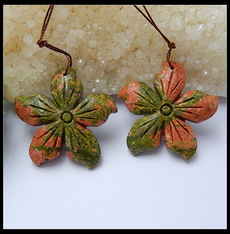 Natural Stone Earring Carved Flower Unakite Jasper Earrings bead,34x36x6mm,17.4g fashion semiprecious stone women Earring Beads
Natural Stone Earring Carved Flower Unakite Jasper Earrings bead,34x36x6mm,17.4g fashion semiprecious stone women Earring Beads
