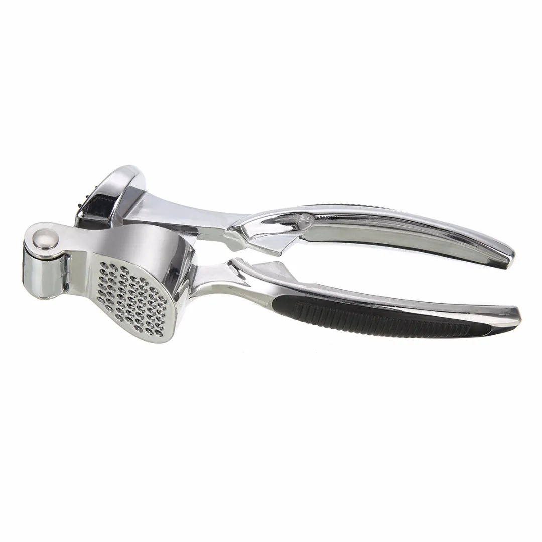 Stainless Steel Heavy Duty Garlic Press Crusher Slicer Tool Non-slip Grip Multi-functional Ginger Crusher Kitchen Tool