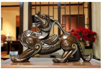 TOP ART # office home store Money drawing divine dragon Mascot # avoiding evils Talisman bronze statue 30CM LARGE 
TOP ART # office home store Money drawing divine dragon Mascot # avoiding evils Talisman bronze statue 30CM LARGE