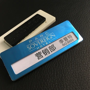 1pc custom magnet name badge with laser print personalized reusable staff name badge with 70*25mm stainless steel plate
1pc custom magnet name badge with laser print personalized reusable staff name badge with 70*25mm stainless steel plate