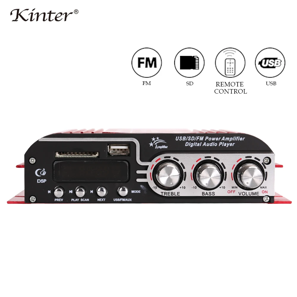 Kinter MA-500 Power amplifier audio player DC12V support USB SD AUX MP3 and FM radio play stereo sound mini aluminum enclosure
Kinter MA-500 Power amplifier audio player DC12V support USB SD AUX MP3 and FM radio play stereo sound mini aluminum enclosure