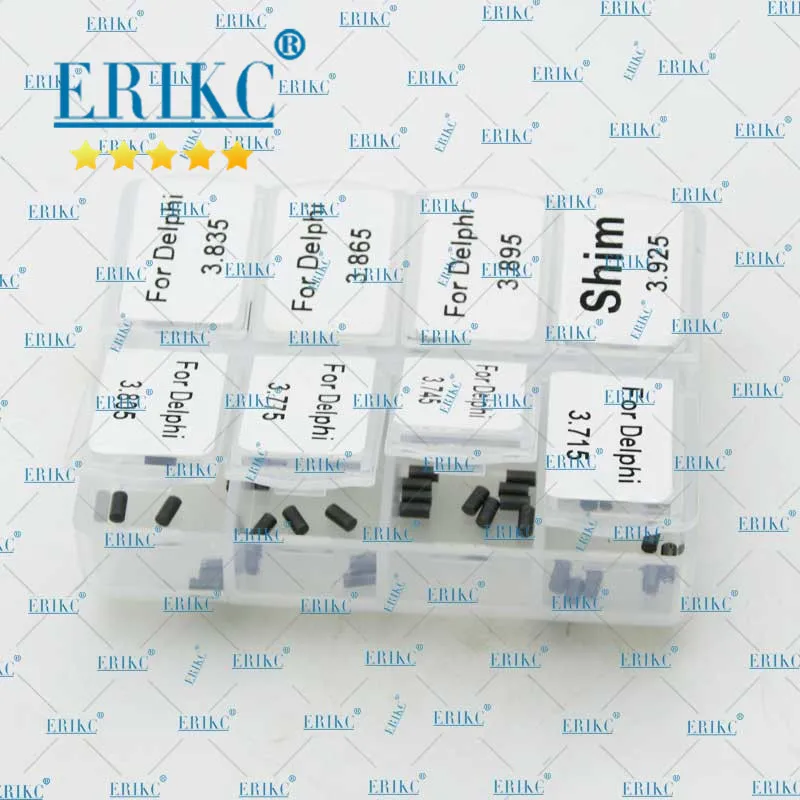 ERIKC 80pcs / set Common Rail Injector Lift Shims Size 3.715mm-3.925mm Injector Nozzle Washers for Delphi Injector
ERIKC 80pcs / set Common Rail Injector Lift Shims Size 3.715mm-3.925mm Injector Nozzle Washers for Delphi Injector