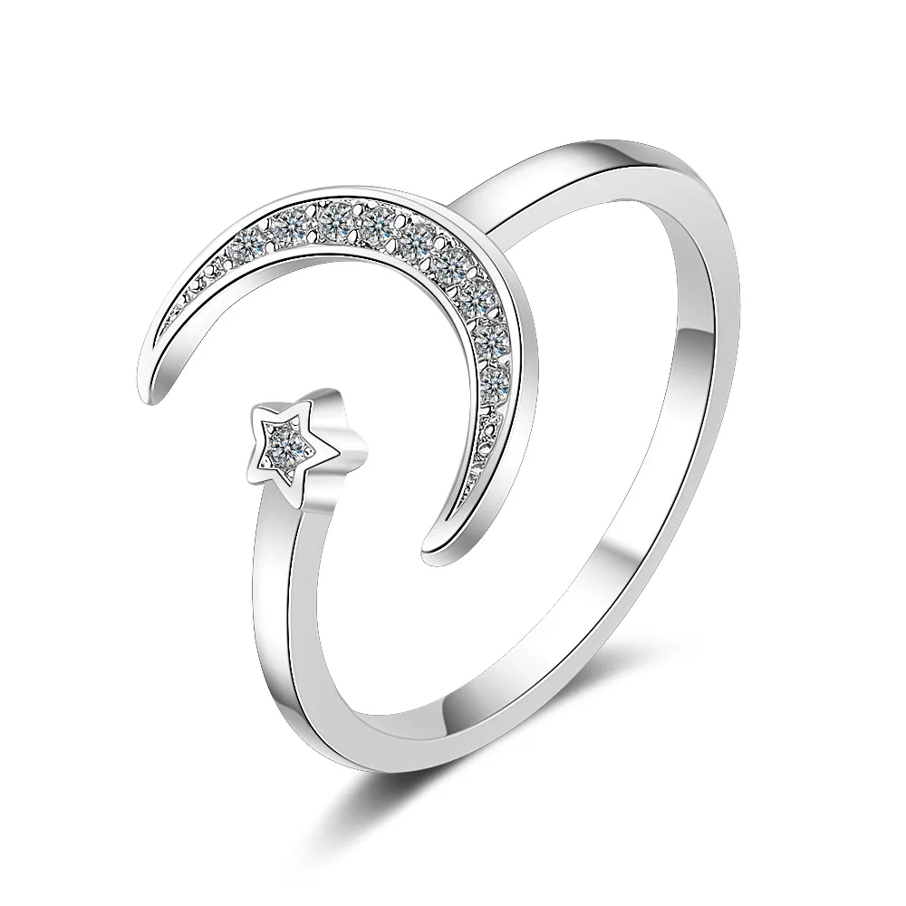 2019 New Fashion Stars Moon Ring Elegant Female Opening Adjustable with AAA Cubic Zirconia Ring Female Birthday Gift
2019 New Fashion Stars Moon Ring Elegant Female Opening Adjustable with AAA Cubic Zirconia Ring Female Birthday Gift