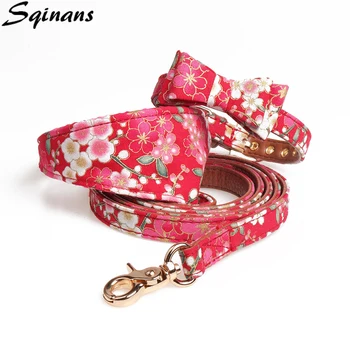 Sqinans Flower Print PU Leather Pet Dog Leash Set Princess Bowknot Dogs Collar Adjustable Puppy Bandana Pet Collar
Sqinans Flower Print PU Leather Pet Dog Leash Set Princess Bowknot Dogs Collar Adjustable Puppy Bandana Pet Collar