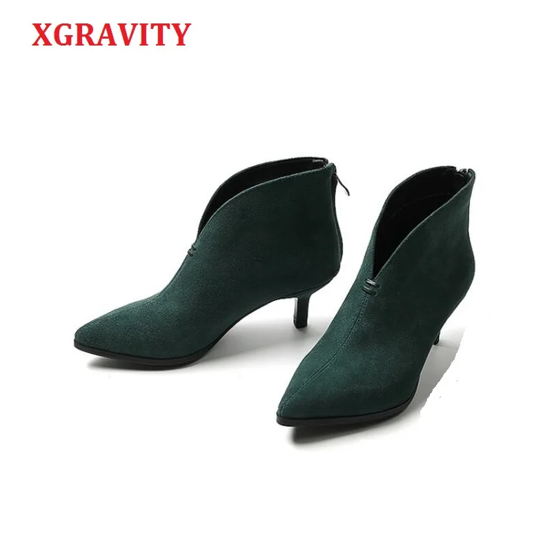 XGRAVITY Pigskin Genuine Leather Girl Thin Heel Woman Shoes Deep V Design Lady Fashion Boots Elegant European Women Shoes A060
XGRAVITY Pigskin Genuine Leather Girl Thin Heel Woman Shoes Deep V Design Lady Fashion Boots Elegant European Women Shoes A060