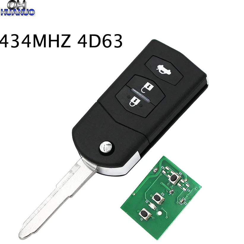 3 Button New Folding Flip Remote Key Smart Car Key Fob Keyless Entry 433MHZ with 4D63 Chip for Mazda Wings Rui M6 Uncut Blade
3 Button New Folding Flip Remote Key Smart Car Key Fob Keyless Entry 433MHZ with 4D63 Chip for Mazda Wings Rui M6 Uncut Blade