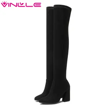 VINLLE 2020 Winter Women Over The Knee Boots High Heel Pointed Toe Platform Shoes Slip On Ladies Gray Leisure Boots Size 34-43
VINLLE 2020 Winter Women Over The Knee Boots High Heel Pointed Toe Platform Shoes Slip On Ladies Gray Leisure Boots Size 34-43