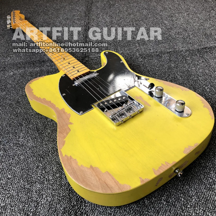 relic vintage cream solid body custom telecaster guitar (2)