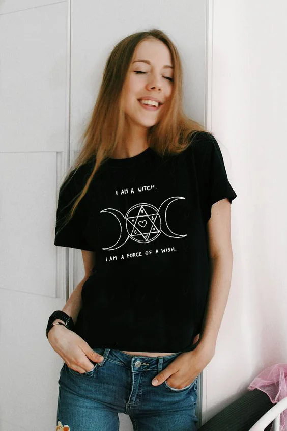I Am A Witch I Am A Force of A Wish Tumblr Harajuku Punk T Shirt Streetwear Top Women T Shirt Crew Neck Casual Graphic Tshirt
I Am A Witch I Am A Force of A Wish Tumblr Harajuku Punk T Shirt Streetwear Top Women T Shirt Crew Neck Casual Graphic Tshirt