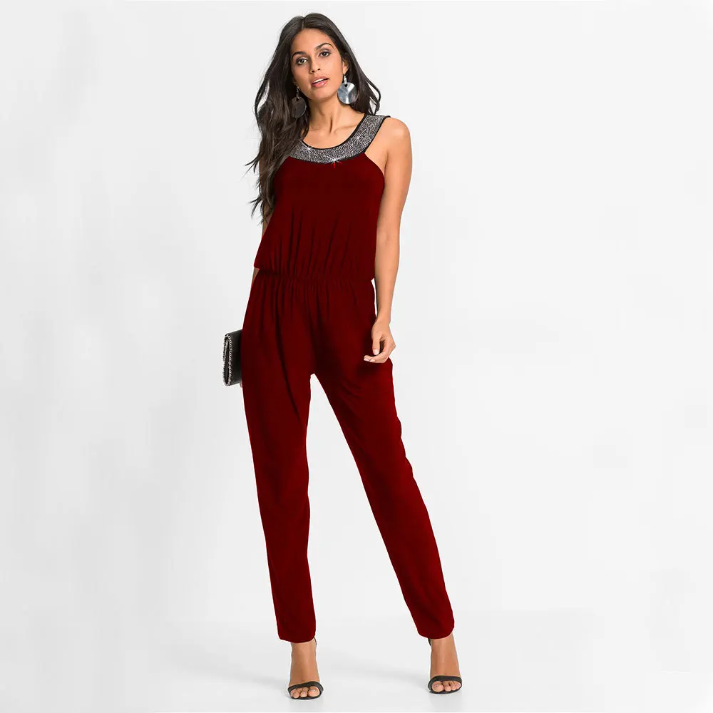 Rompers Womens Jumpsuit Long Pants Rhinestone Jumpsuit Women Sleeveless Silver Sequin Summer Overalls Clothing Macacao Feminino
Rompers Womens Jumpsuit Long Pants Rhinestone Jumpsuit Women Sleeveless Silver Sequin Summer Overalls Clothing Macacao Feminino