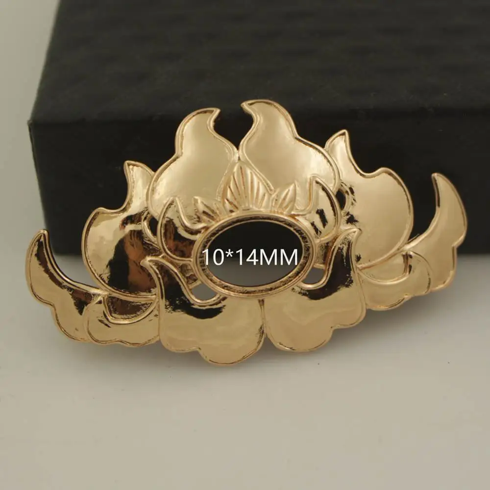 Filigree Lotus Flower Charms Loops Back High Quality Gold Color fit 10x14mm Open Back Oval Cameo Base DIY Phoenix Coronet Making
Filigree Lotus Flower Charms Loops Back High Quality Gold Color fit 10x14mm Open Back Oval Cameo Base DIY Phoenix Coronet Making